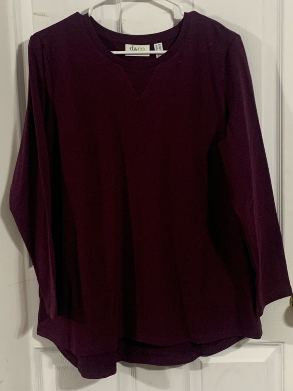 Denim&Co Active Women's Plum Crewneck Pullover - Picture 2 of 5